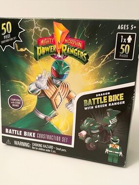 Mighty Morphin Power Rangers Green Ranger Dragon Battle Bike Construction Set